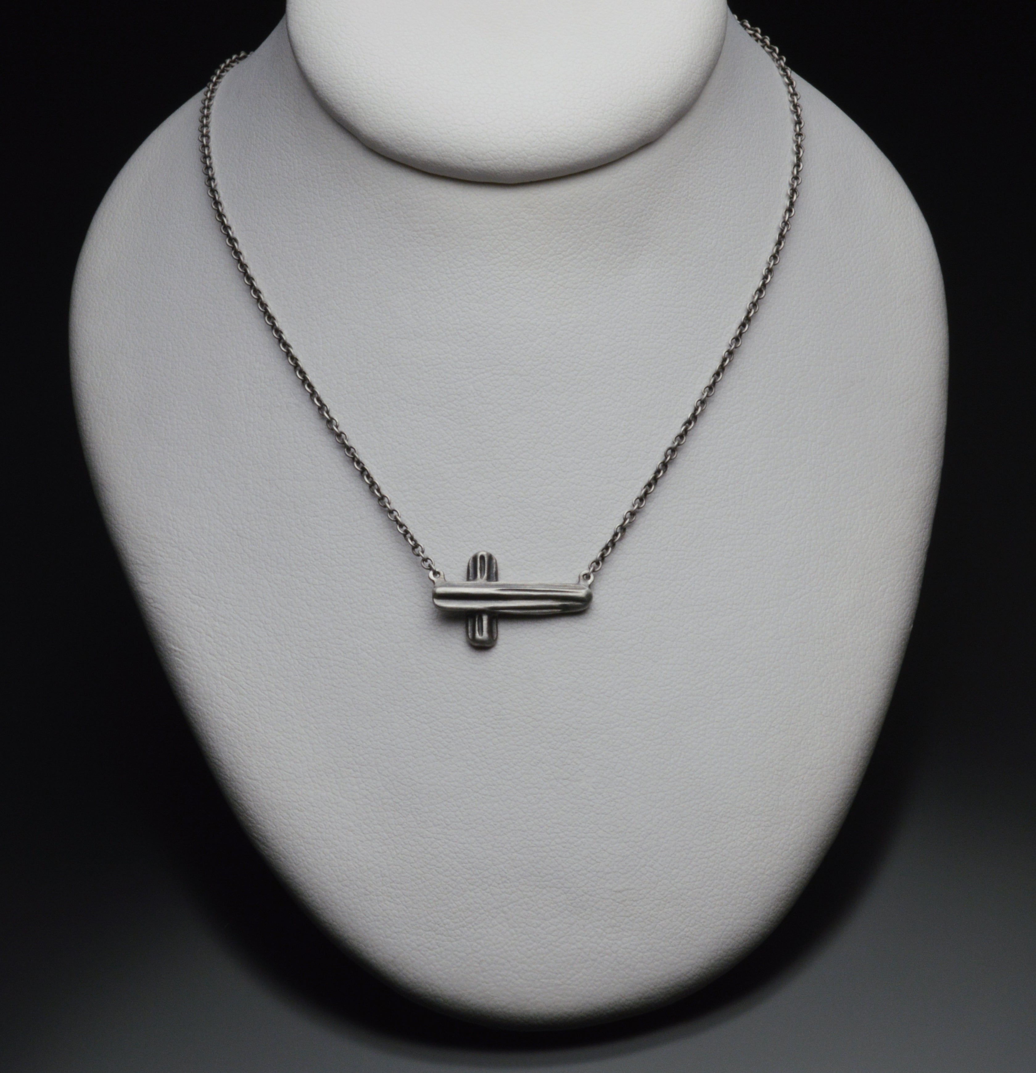 Angel Hair V Strawcast Sideways Cross Pendant