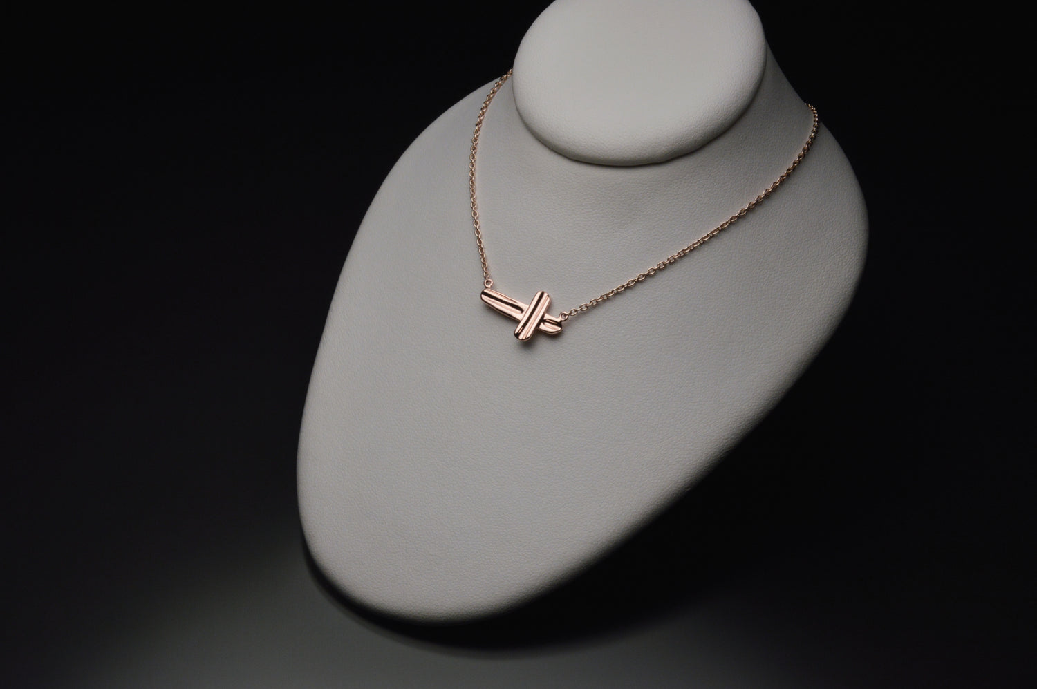 Gold Angel Hair V Strawcast Sideways Cross Pendant