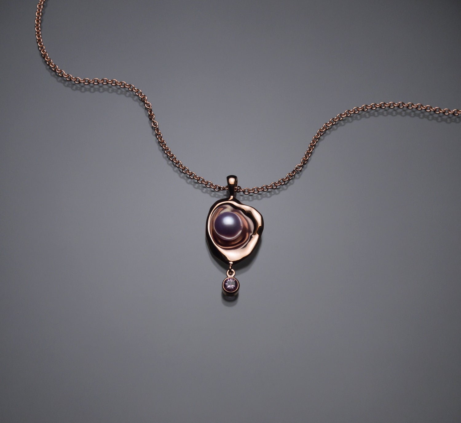 Gold Railay Watercast Pendant with Stone Accent