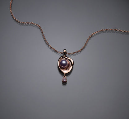 Gold Railay Watercast Pendant with Stone Accent