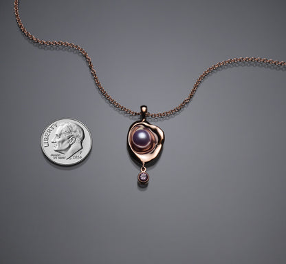 Gold Railay Watercast Pendant with Stone Accent