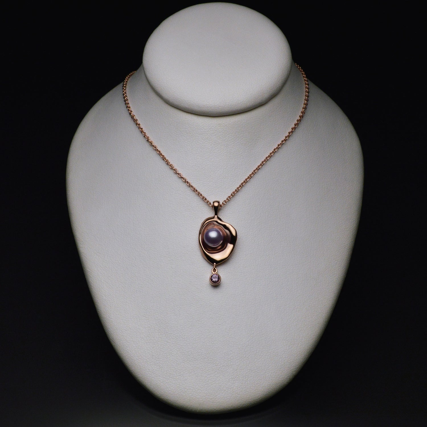 Gold Railay Watercast Pendant with Stone Accent