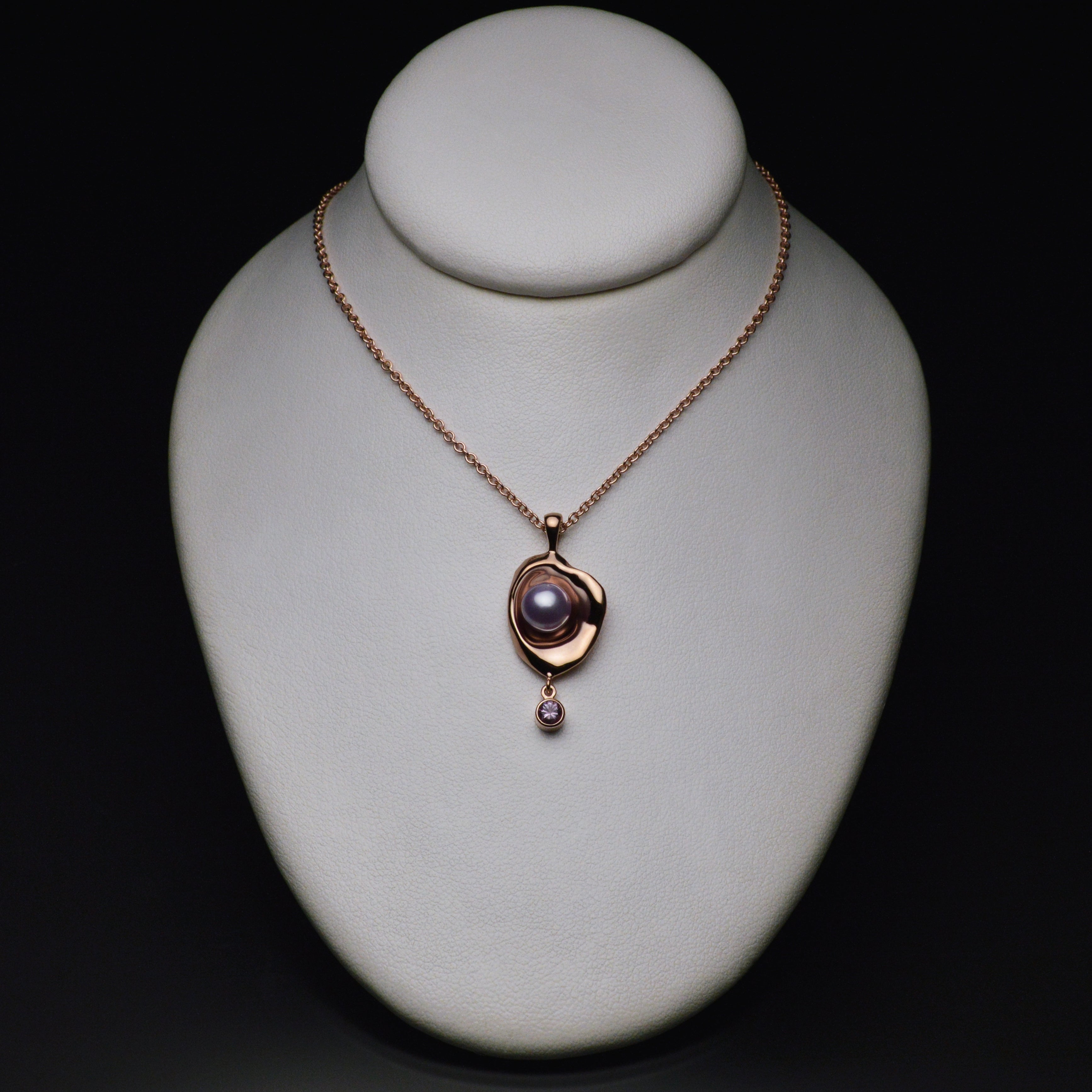 Gold Railay Watercast Pendant with Stone Accent