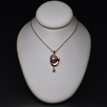 Gold Railay Watercast Pendant with Stone Accent