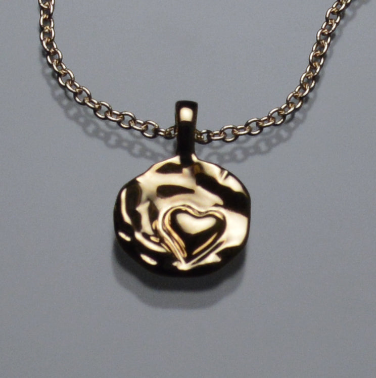 Gold Sardara Watercast Heart Pendant