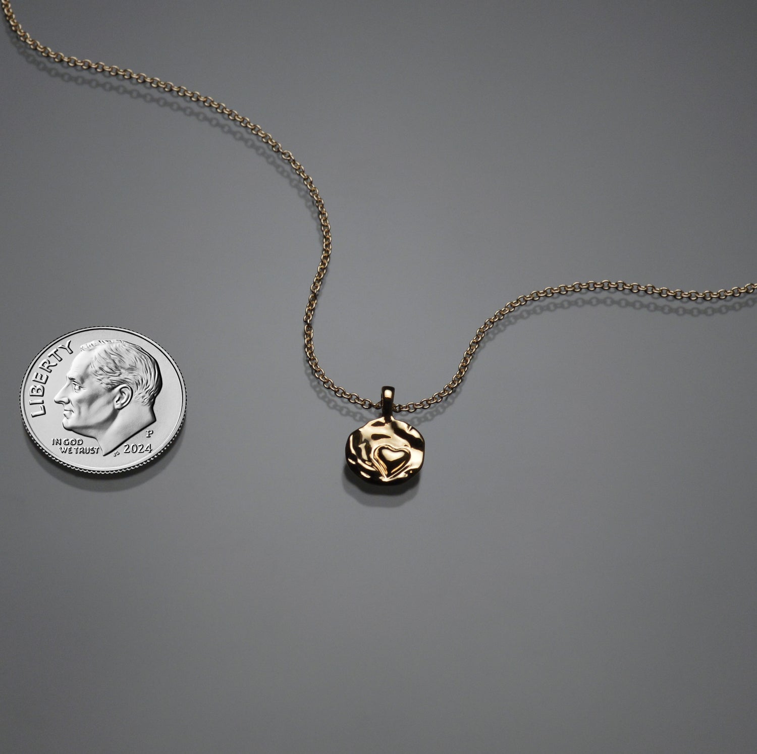 Gold Sardara Watercast Heart Pendant