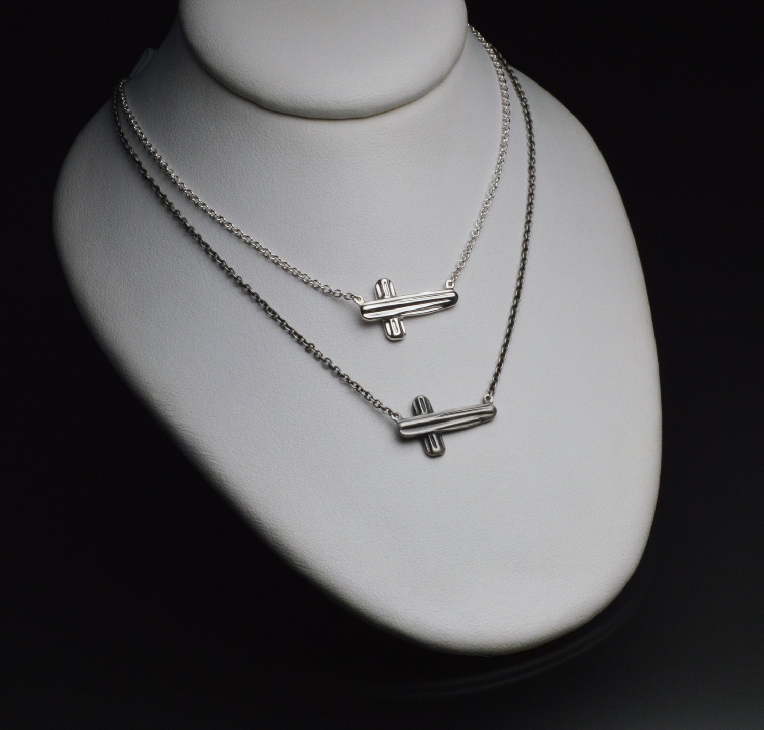 Angel Hair V Strawcast Sideways Cross Pendant