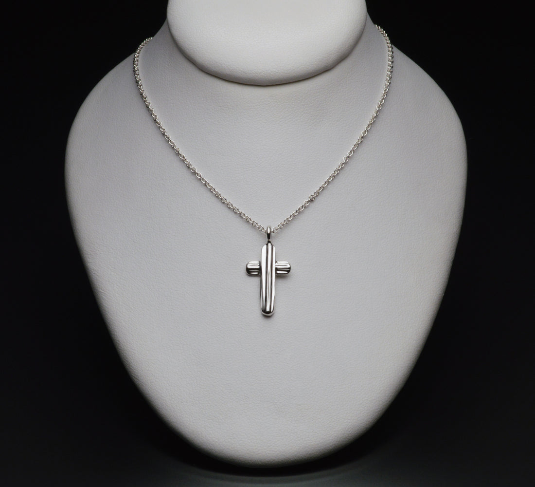 Angel Hair V Strawcast Cross Pendant