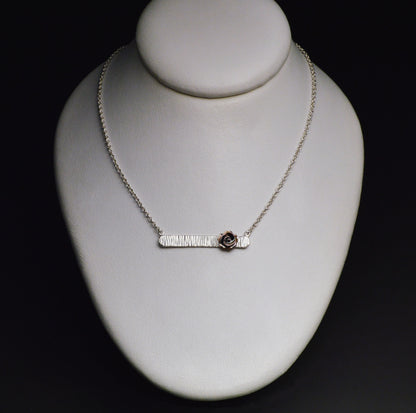 Textured Bar Pendant with Pearl