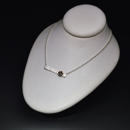 Textured Bar Pendant with Pearl