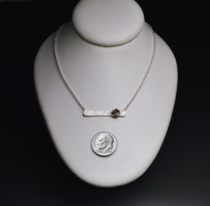 Textured Bar Pendant with Pearl