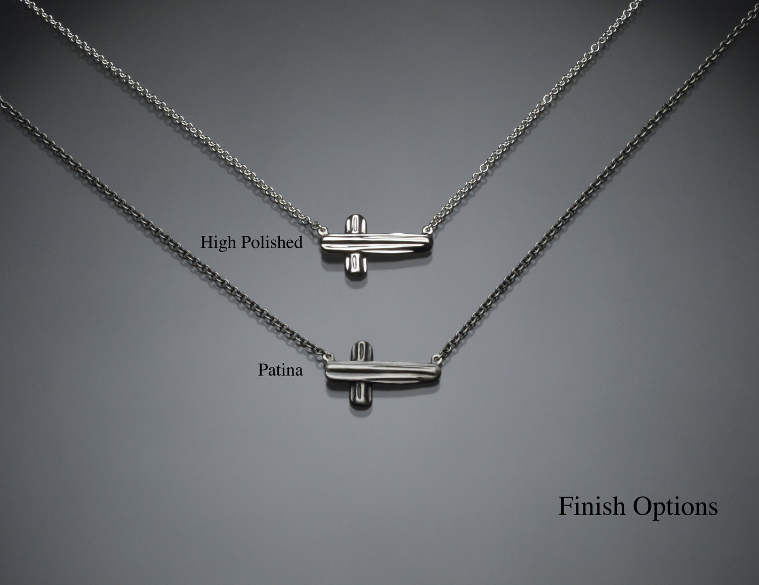 Angel Hair V Strawcast Sideways Cross Pendant