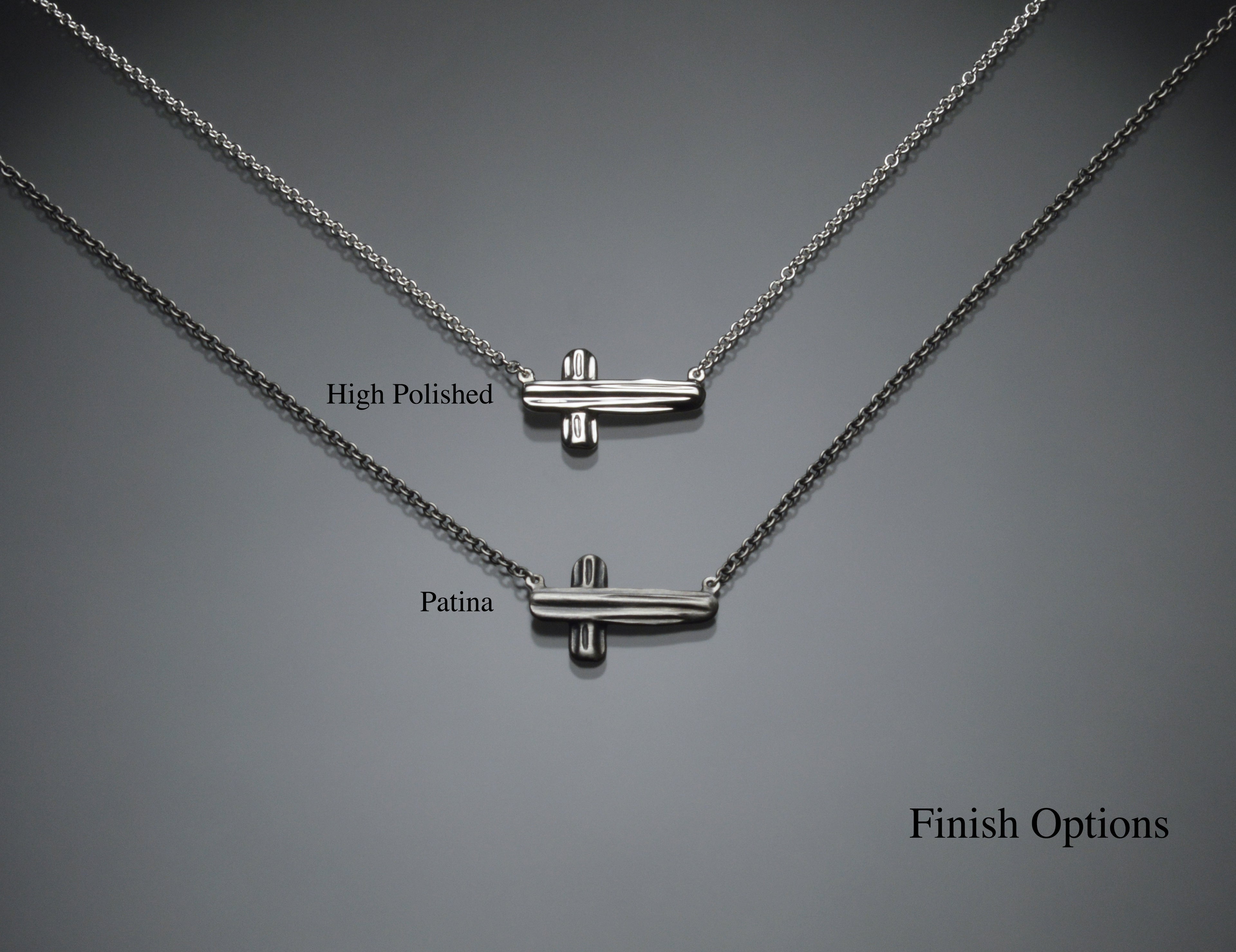 Angel Hair V Strawcast Sideways Cross Pendant