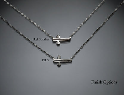 Angel Hair V Strawcast Sideways Cross Pendant