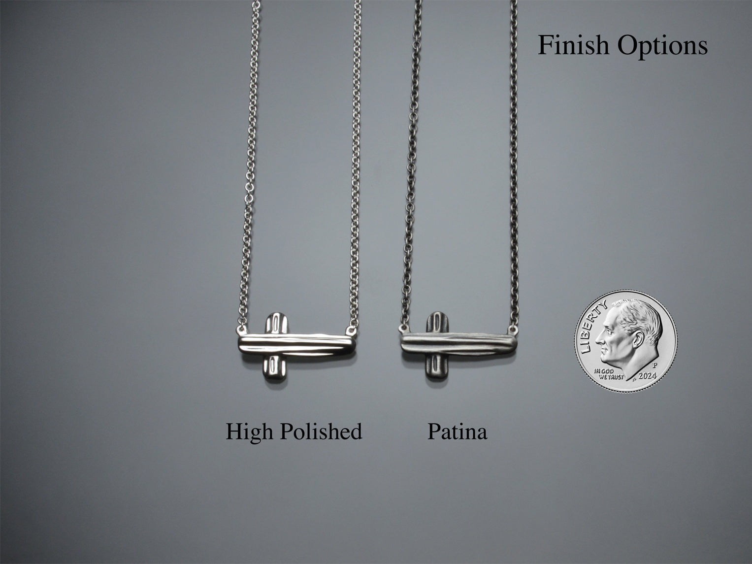 Angel Hair V Strawcast Sideways Cross Pendant