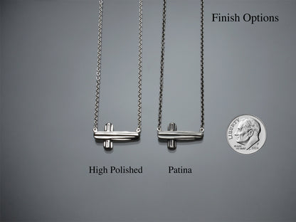 Angel Hair V Strawcast Sideways Cross Pendant