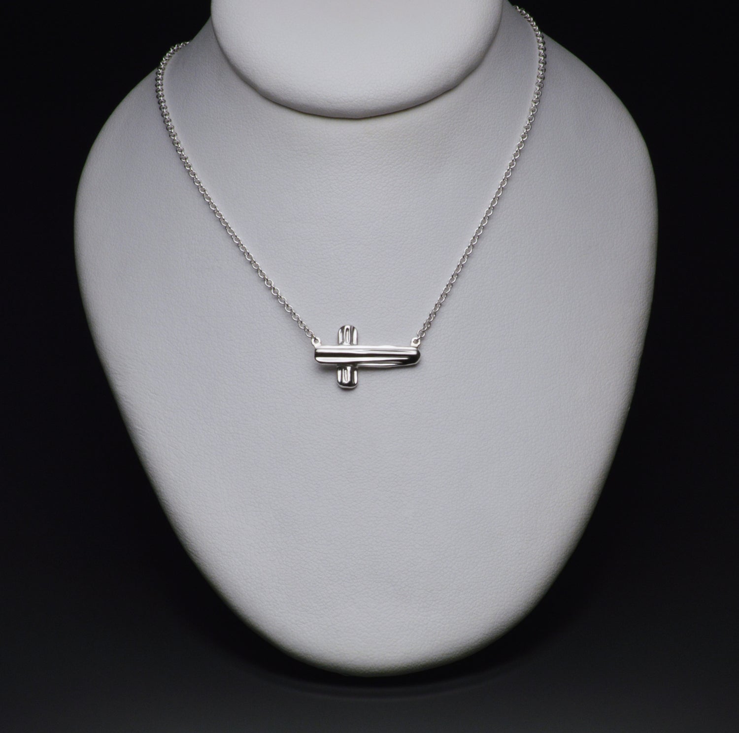 Angel Hair V Strawcast Sideways Cross Pendant