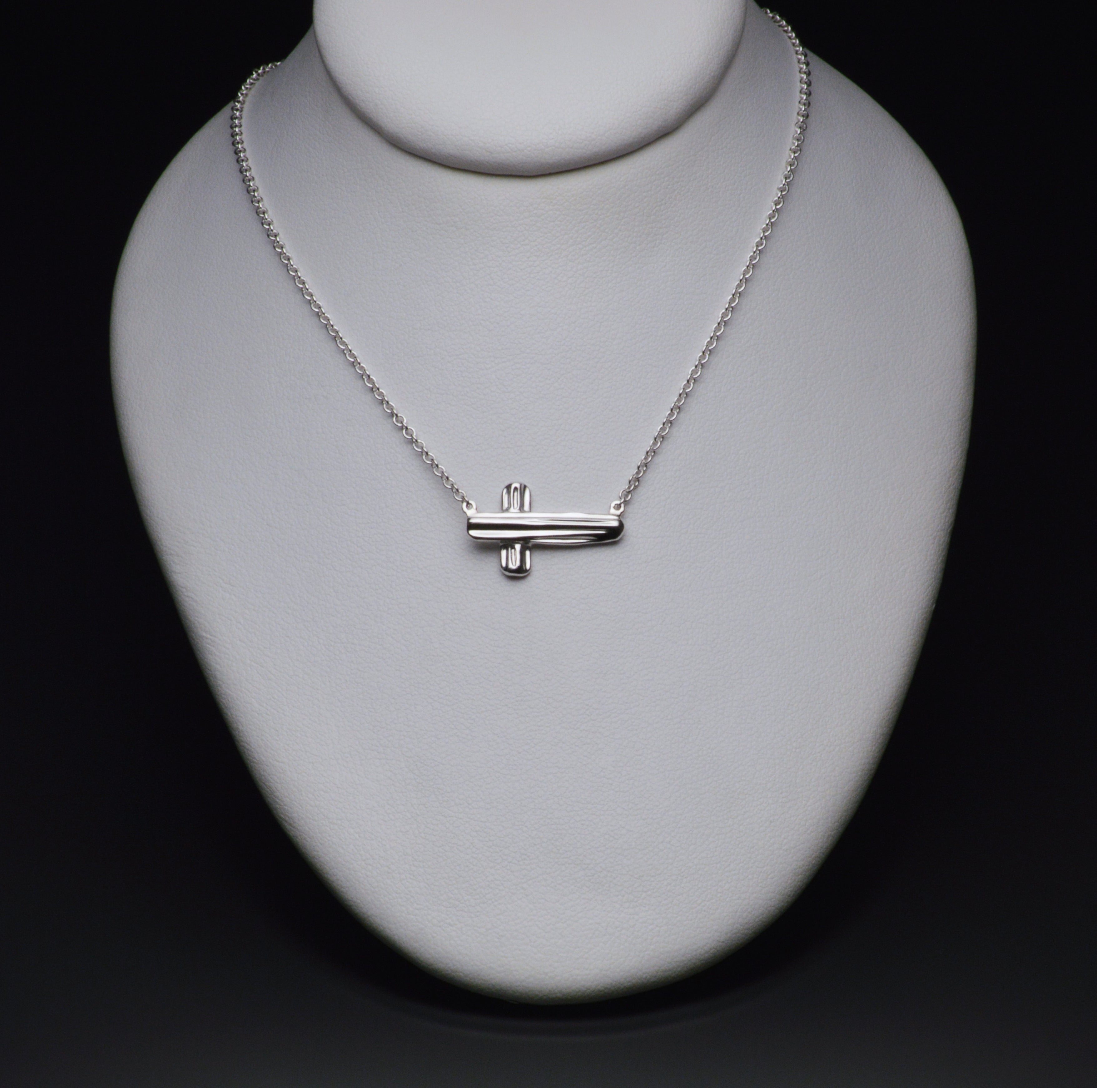 Angel Hair V Strawcast Sideways Cross Pendant