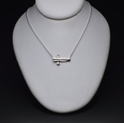 Angel Hair V Strawcast Sideways Cross Pendant