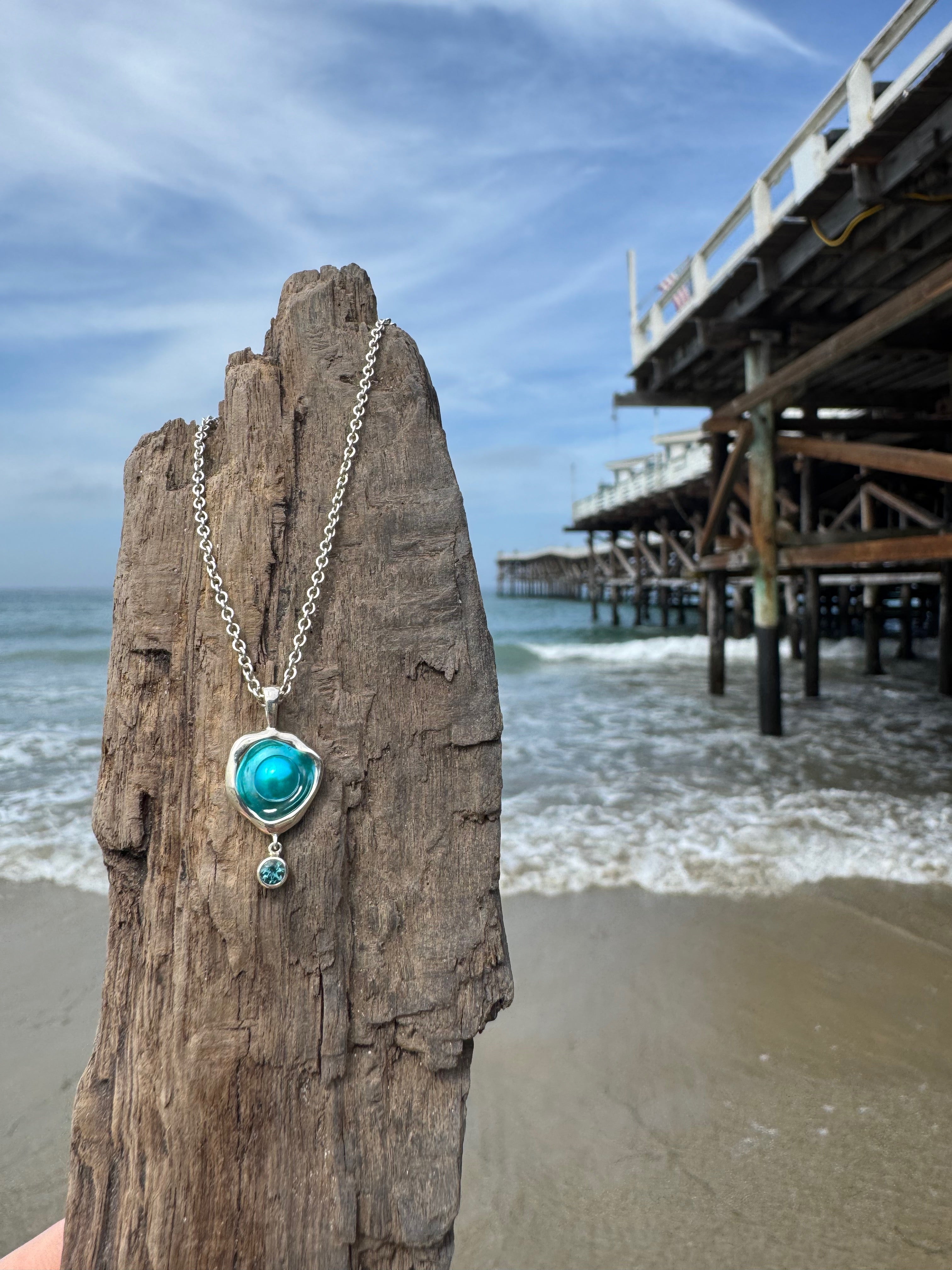 Makena Watercast Pendant with Stone Accent