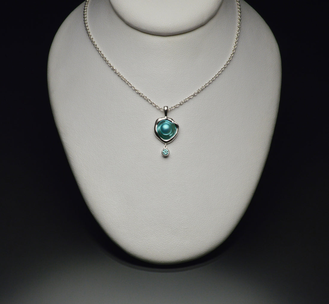 Makena Watercast Pendant with Stone Accent