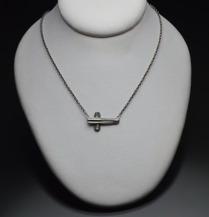 Angel Hair V Strawcast Sideways Cross Pendant