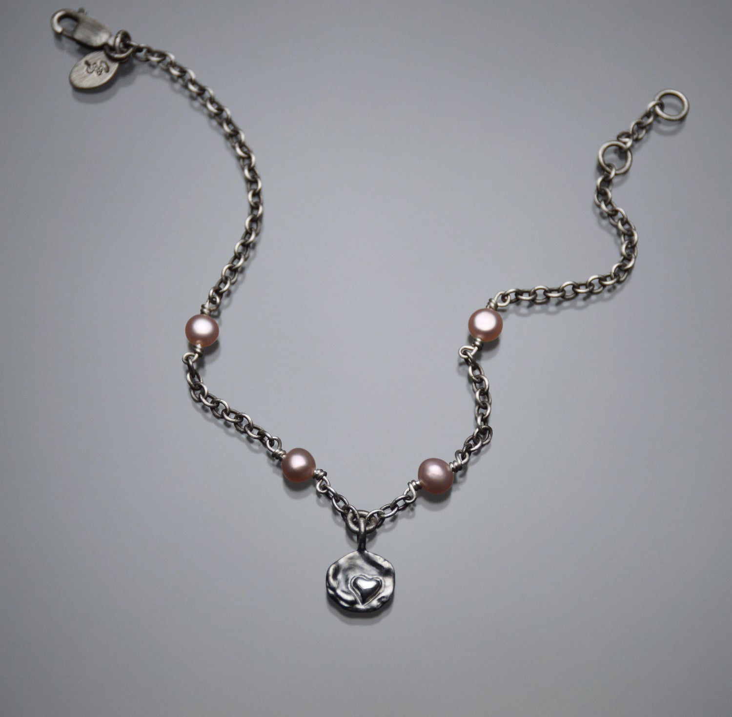 Sardara Watercast Heart Bracelet with Champagne Pearls