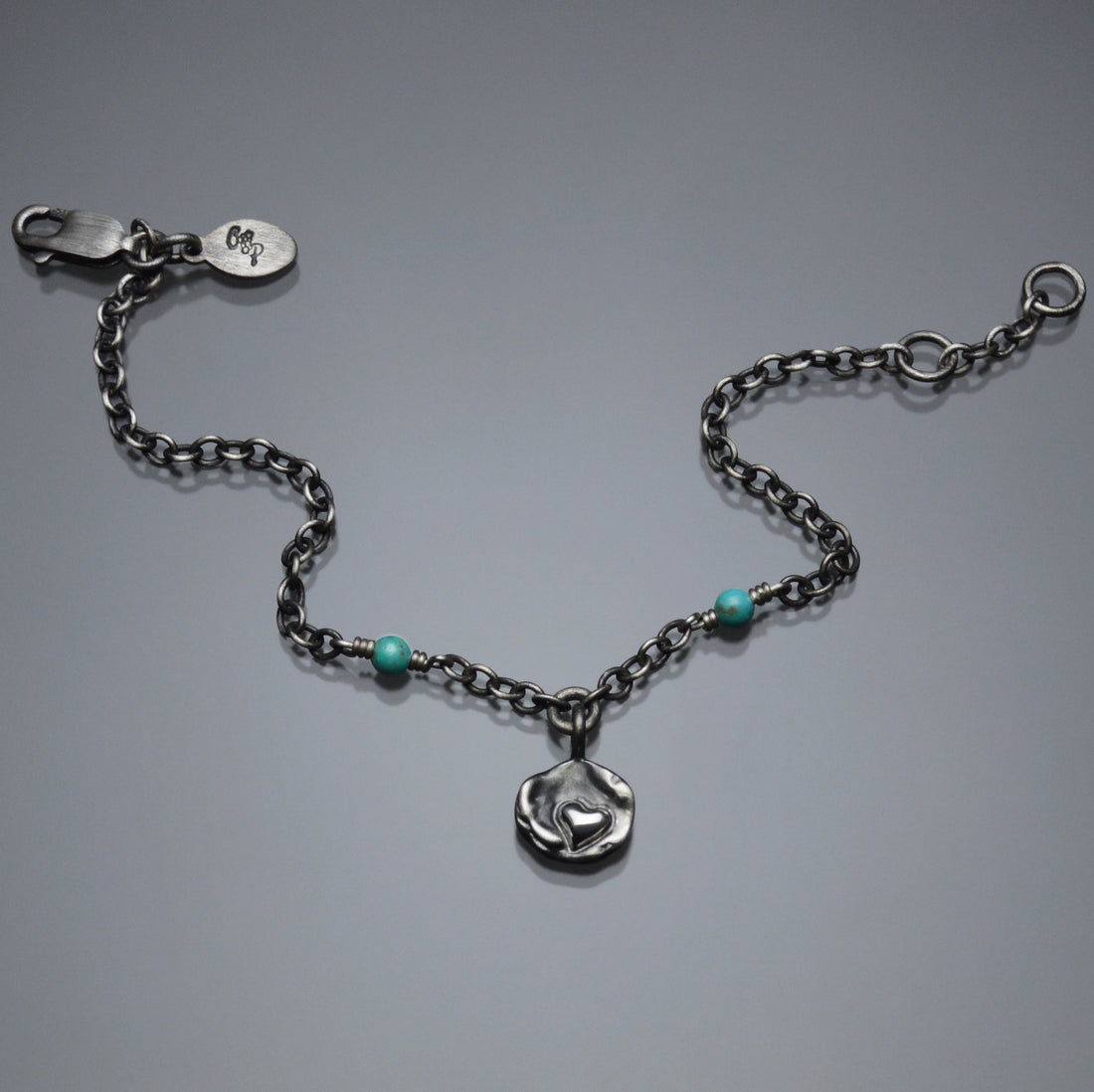 Sardara Watercast Heart Bracelet with Turquoise