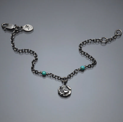 Sardara Watercast Heart Bracelet with Turquoise