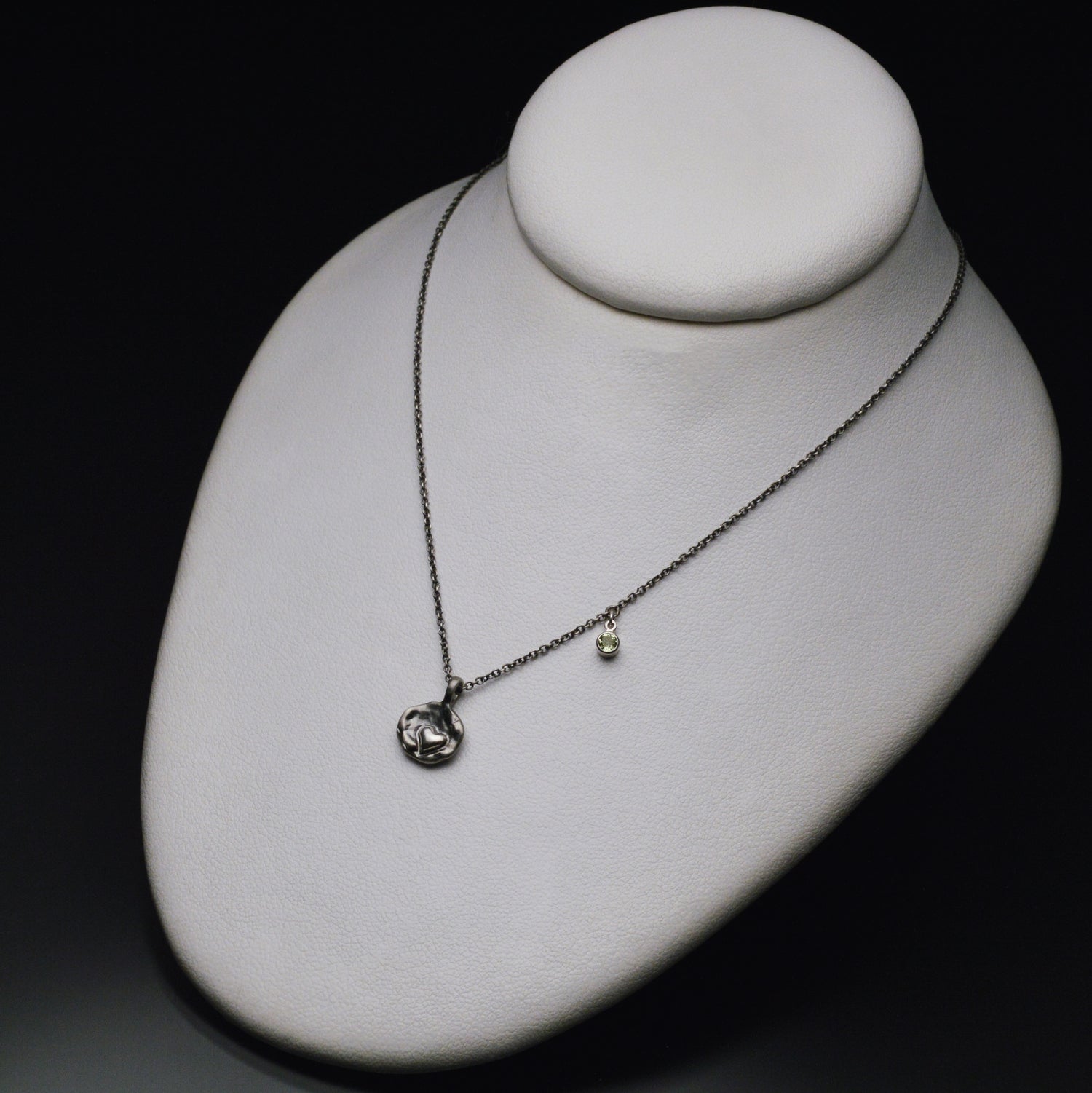 Sardara Watercast Heart Pendant with Stone Accent