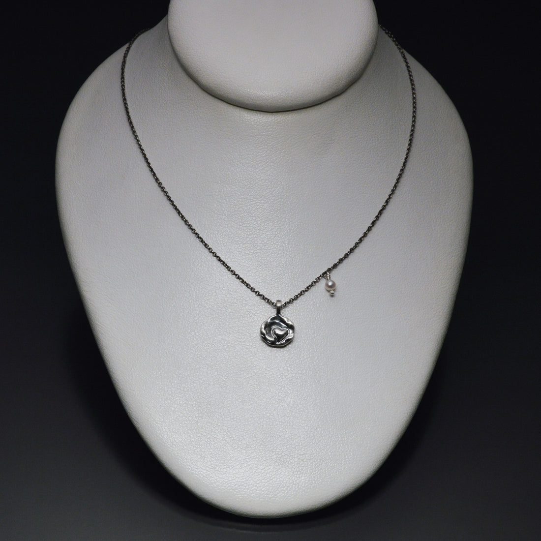 Sardara Watercast Heart Pendant with Stone Accent