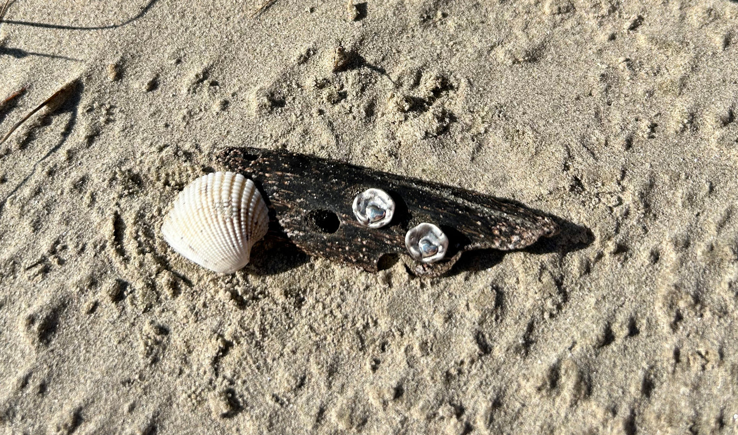 Sardara Watercast Heart Stud Earrings