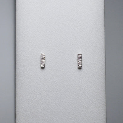 Textured Bar Stud Earrings