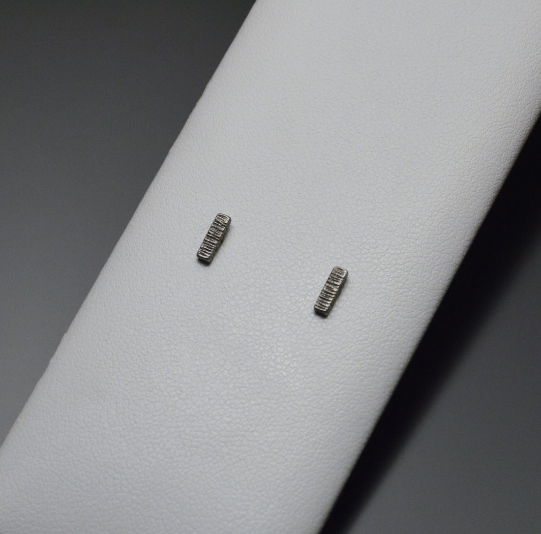 Textured Bar Stud Earrings